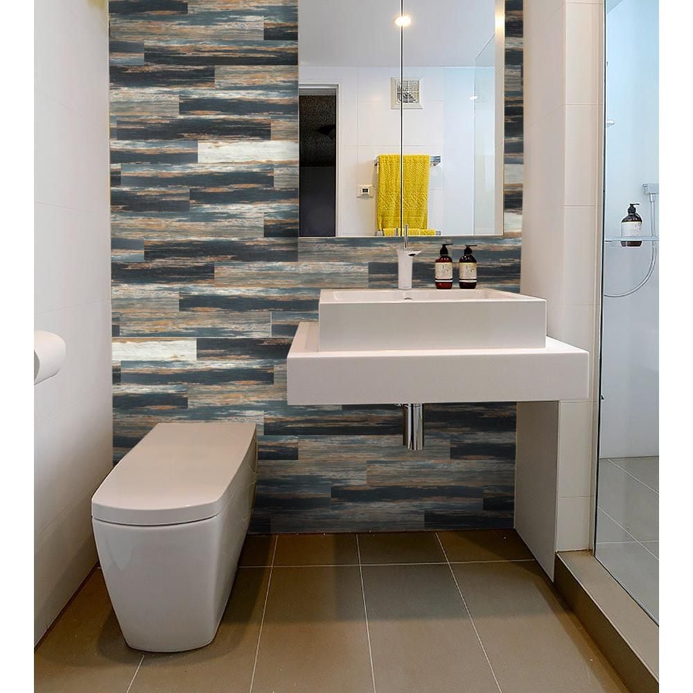 COLORS Floor-Wall Old Navy Ocean Aged 6-inch x 36-inch Painted Style Lux Vinyl Plank (30 sq. ft./ case)