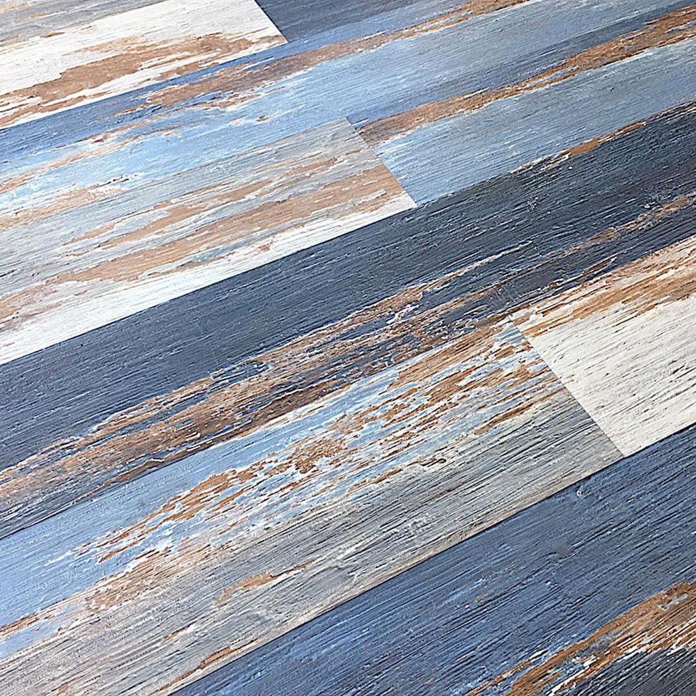 COLORS Floor-Wall Old Blue Sea Aged 6-inch x 36-inch Painted Style Luxury Vinyl Plank (30 sq. ft./ case)