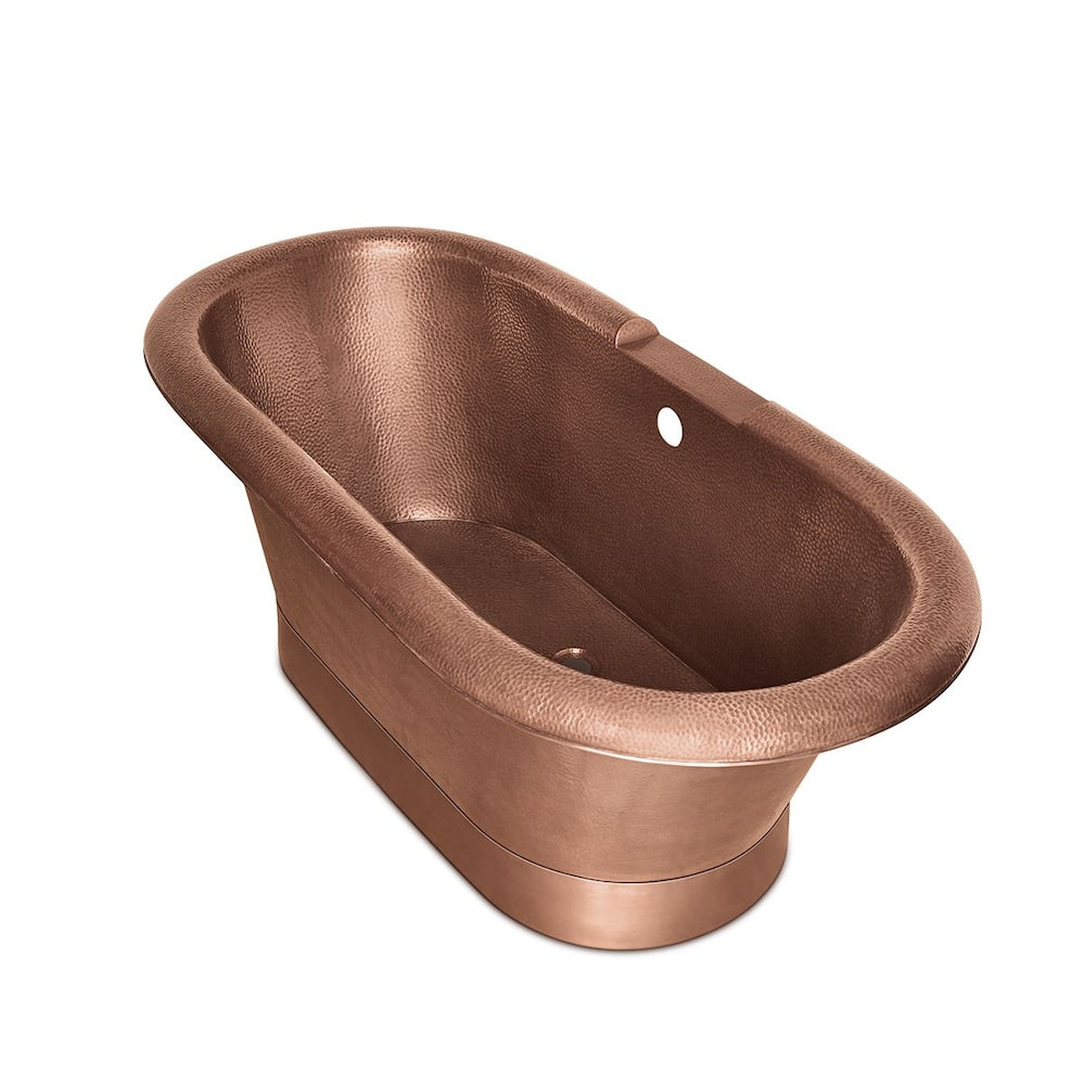 Thales 60 in. Copper Freestanding Bathtub with Overflow in Antique Copper