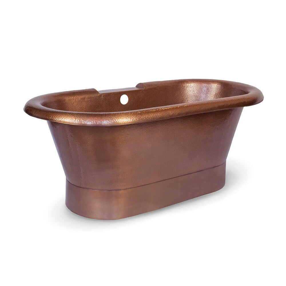 Thales 60 in. Copper Freestanding Bathtub with Overflow in Antique Copper