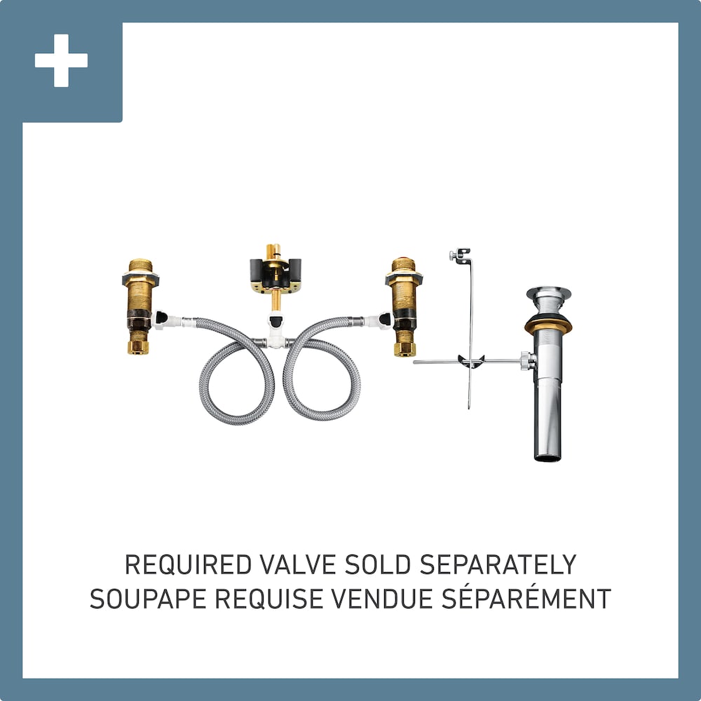 Flara 2 Handle 8-to-16-inch Widespread Bathroom Sink Faucet/Tap in Brushed Gold (Drain Included; Valve Not Included)