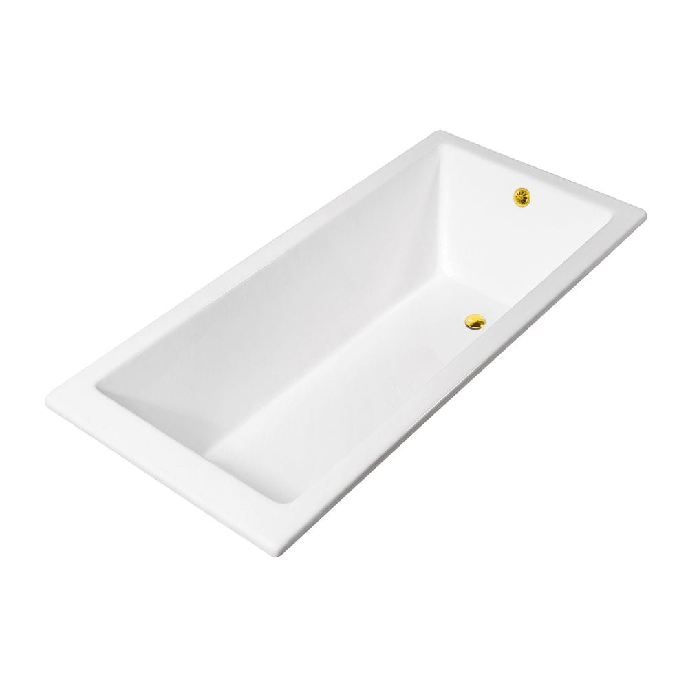 67 inch Streamline Cast Iron R5520GLD Drop In Bathtub With External Drain