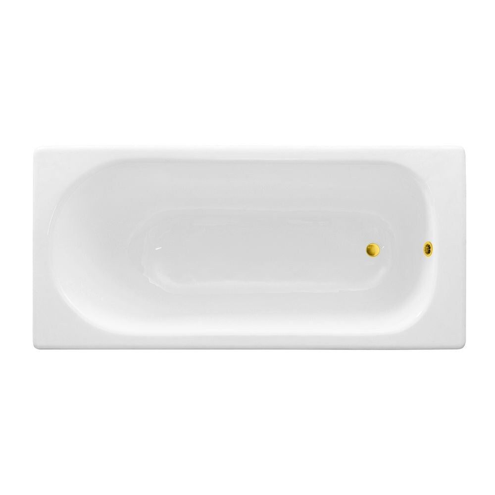 59 inch Streamline Cast Iron R5560GLD Drop In Bathtub With External Drain