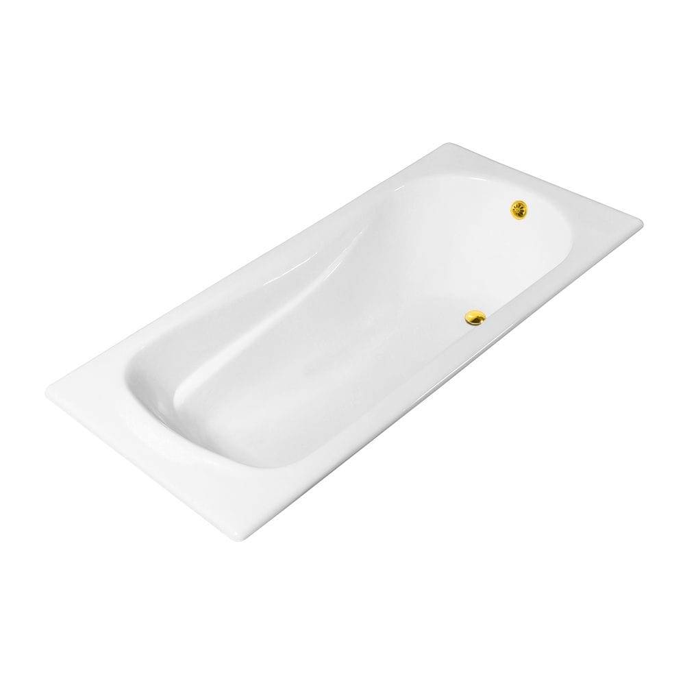 Baignoire encastrable en fonte Streamline R5620GLD de 59 pouces avec drain externe
