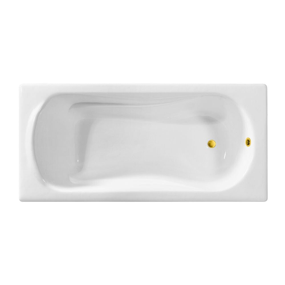 Baignoire encastrable en fonte Streamline R5620GLD de 59 pouces avec drain externe