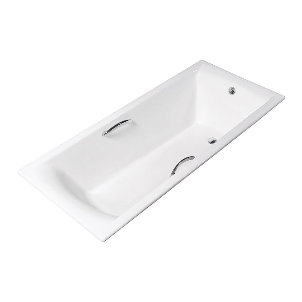 59 inch Streamline Cast Iron R5660CH Drop In Bathtub With External Drain