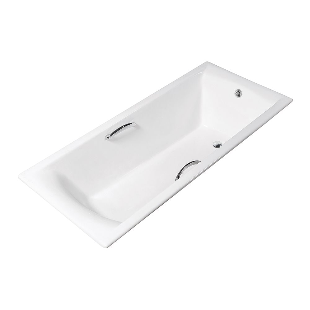 71 inch Streamline Cast Iron R5662CH Drop In Bathtub With External Drain