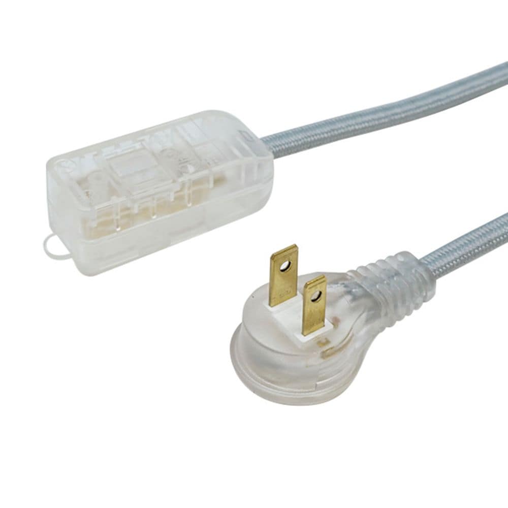 Rallonge intérieure de 8 pi 16/2 13 A avec extrémité éclairée en gris clair