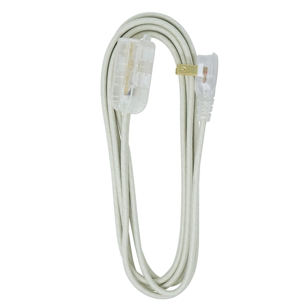 Rallonge intérieure de 8 pi 16/2 13 A avec extrémité éclairée en beige