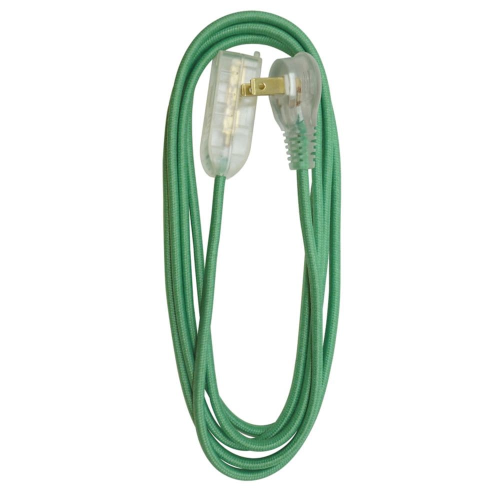 Rallonge électrique d'intérieur de 8 pi 16/2 13 ampères avec extrémité éclairée en vert