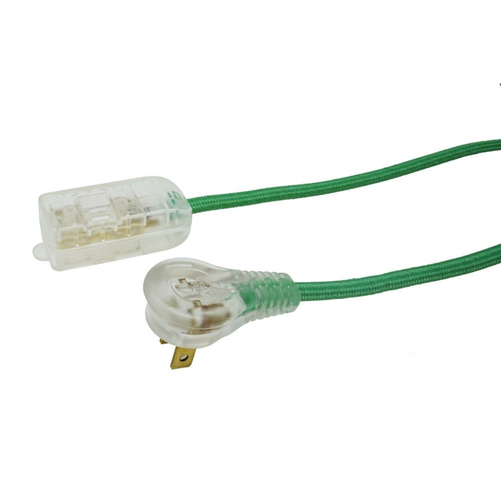 Rallonge électrique d'intérieur de 8 pi 16/2 13 ampères avec extrémité éclairée en vert