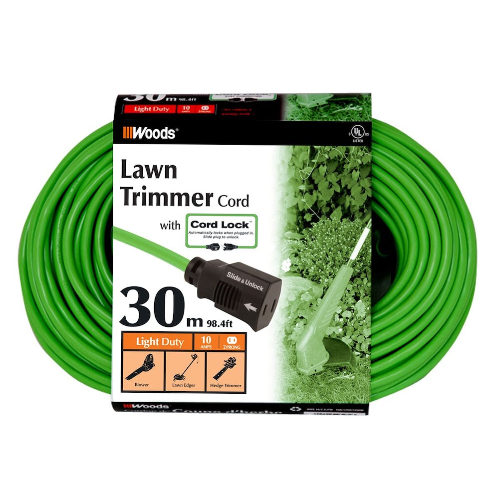 Rallonge d'extérieur verte Woods Locking 16/2 SJTW de 100 pi