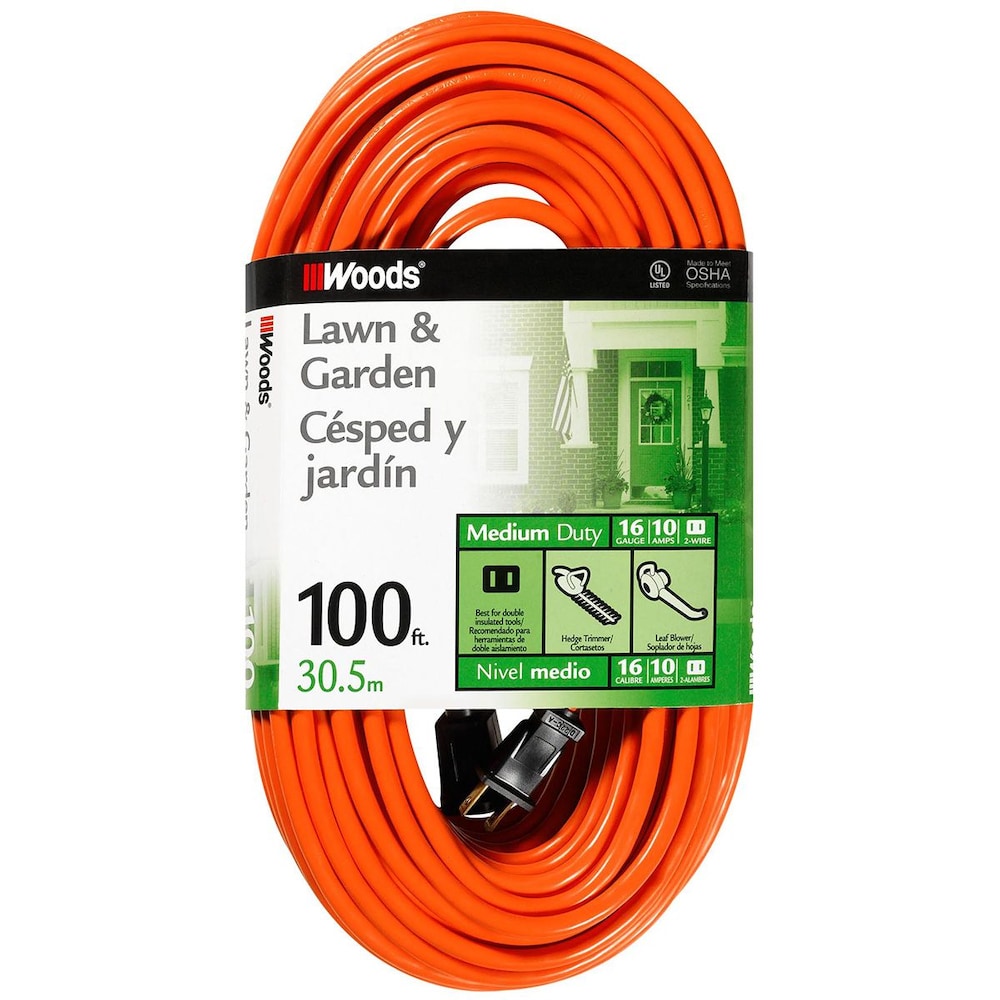 100 ft. 16/2 SJTW 10 Amps Outdoor Extension Cord in Orange