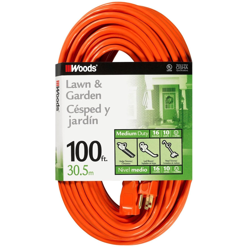 100 ft. 16/3 SJTW 10 Amps Outdoor Extension Cord in Orange