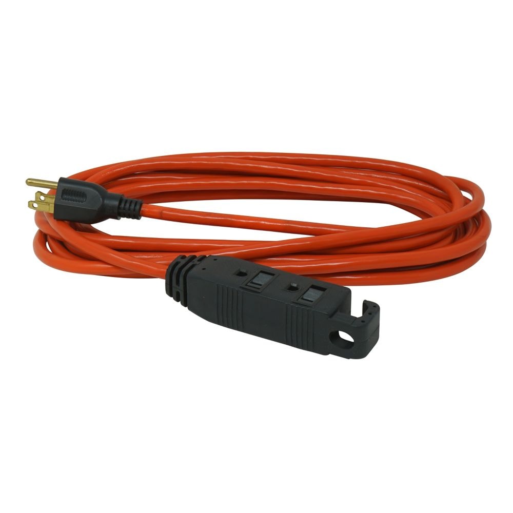 Rallonge extérieure de 15 pi 16/3 SJTW 13 A en orange