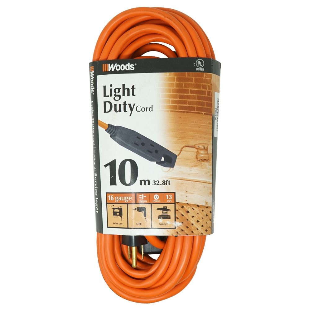 Rallonge extérieure 16/3 SJTW 13 A de 30 pi en orange