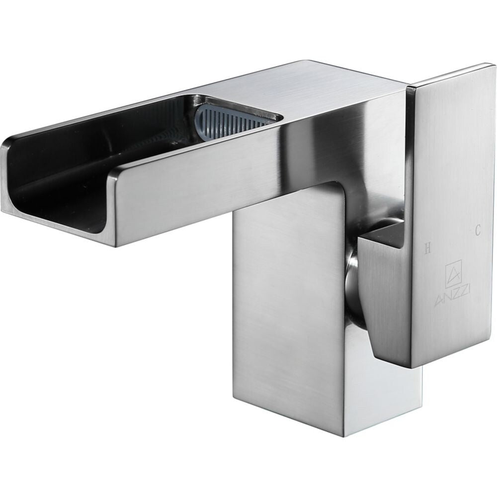 Zhona Series Single Hole Single-Handle Low-Arc Bathroom Faucet in Brushed Nickel