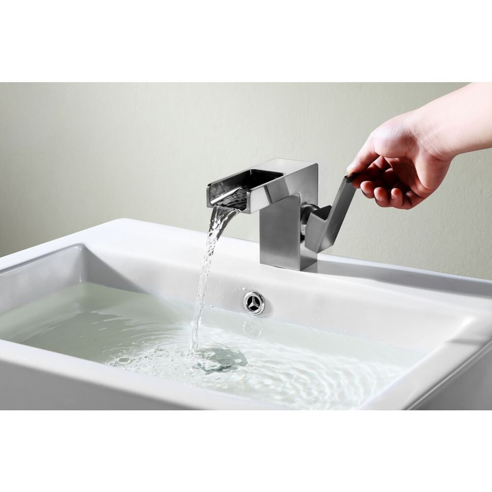 Zhona Series Single Hole Single-Handle Low-Arc Bathroom Faucet in Brushed Nickel