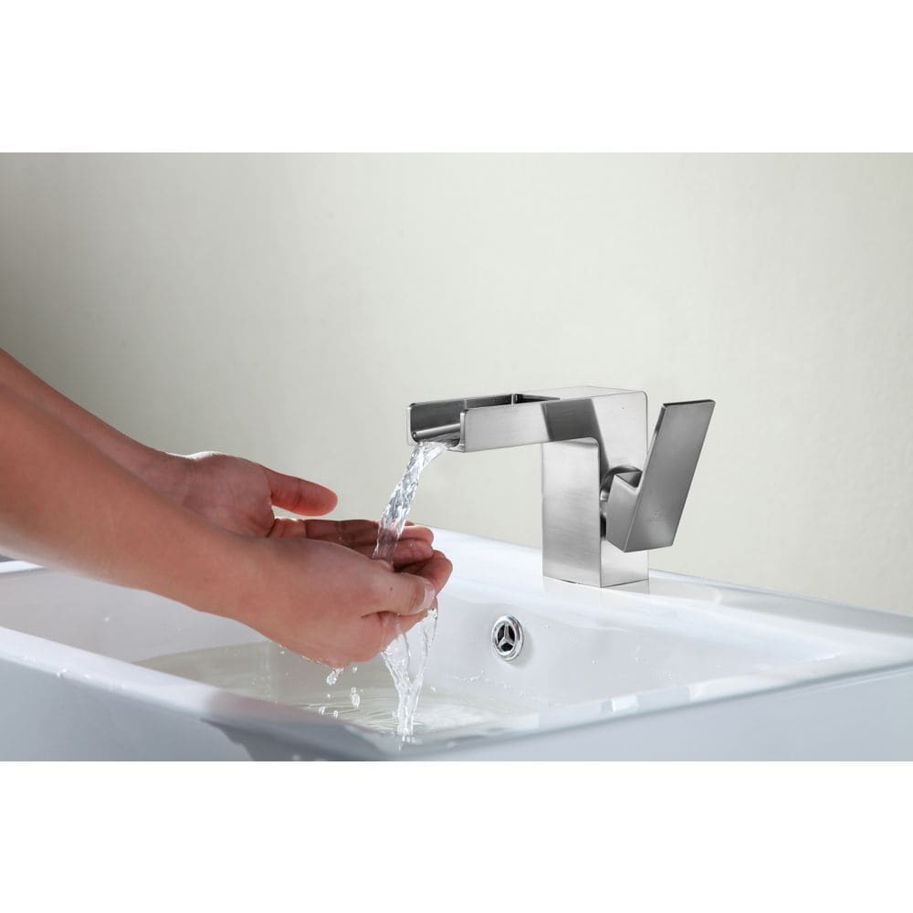 Zhona Series Single Hole Single-Handle Low-Arc Bathroom Faucet in Brushed Nickel