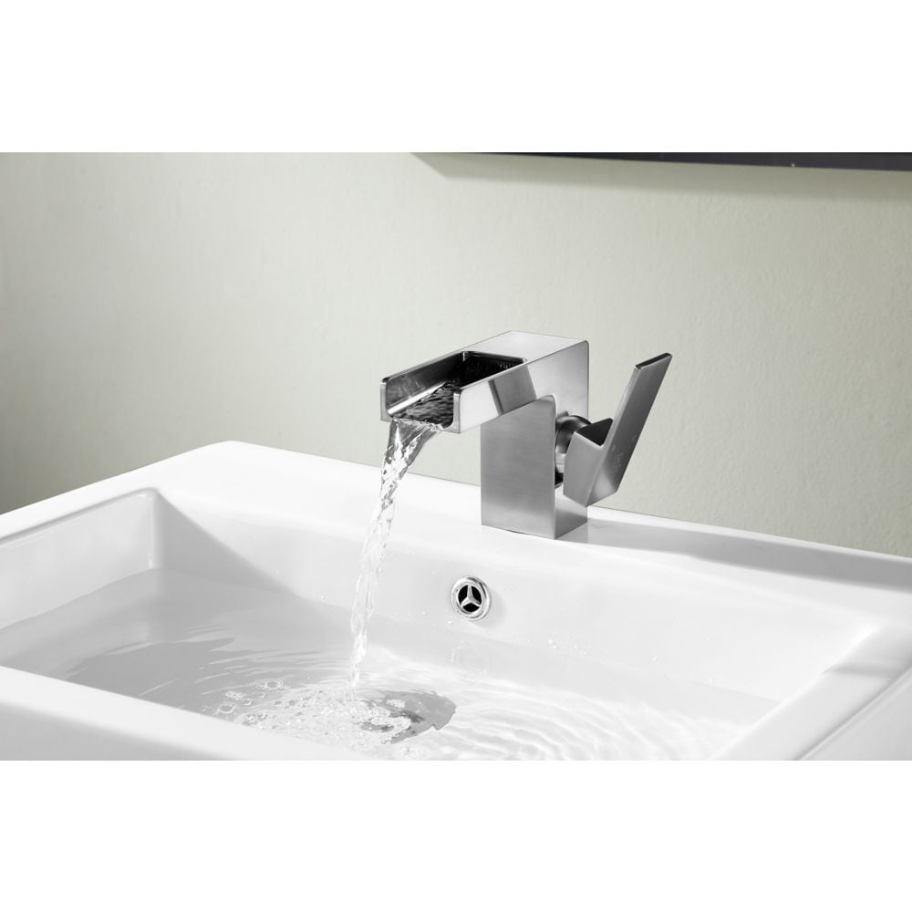 Zhona Series Single Hole Single-Handle Low-Arc Bathroom Faucet in Brushed Nickel