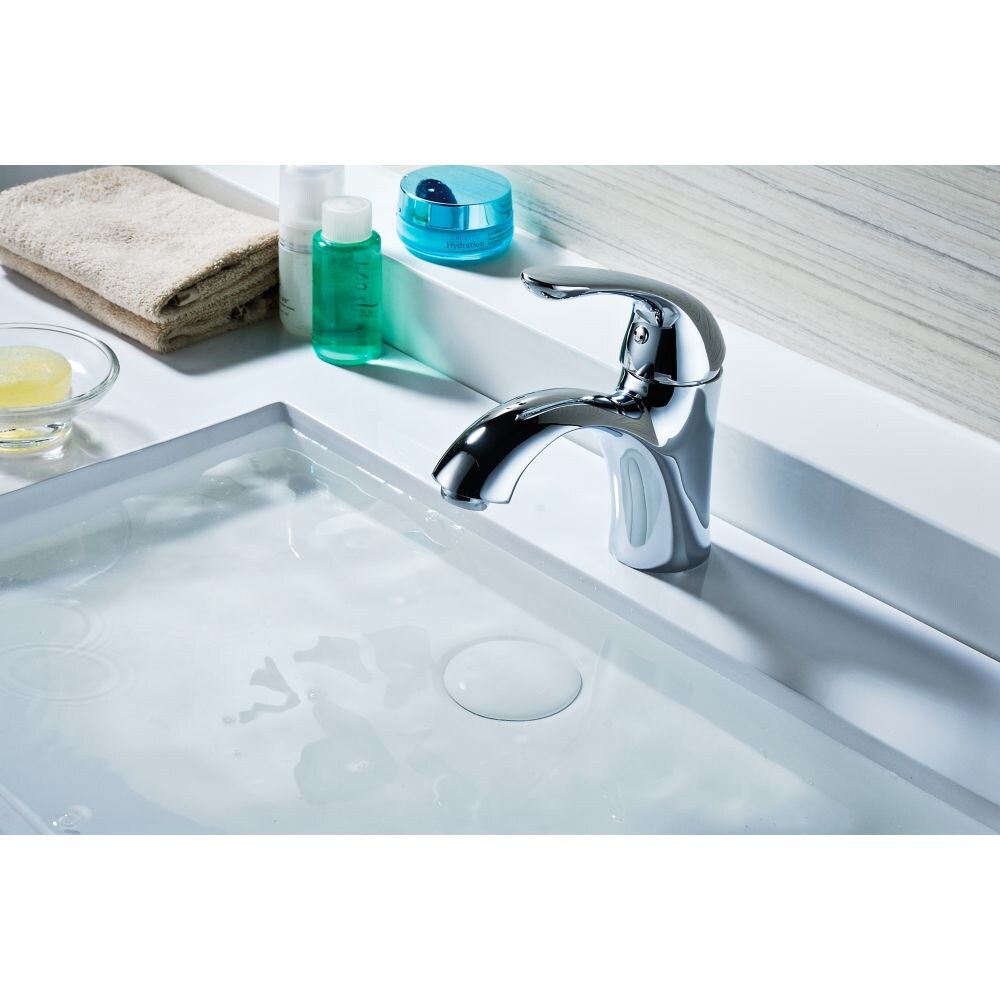 Clavier Series Single Hole Single-Handle Mid-Arc Bathroom Faucet in Polished Chrome
