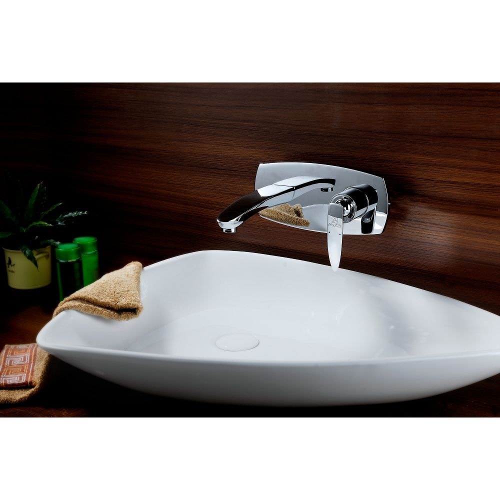 Voce Series Single-Handle Wall Mount Bathroom Faucet in Polished Chrome