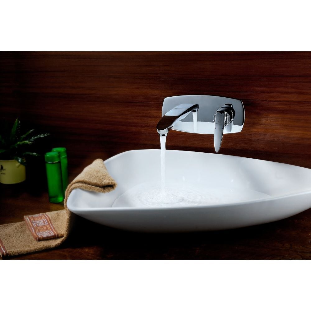 Voce Series Single-Handle Wall Mount Bathroom Faucet in Polished Chrome