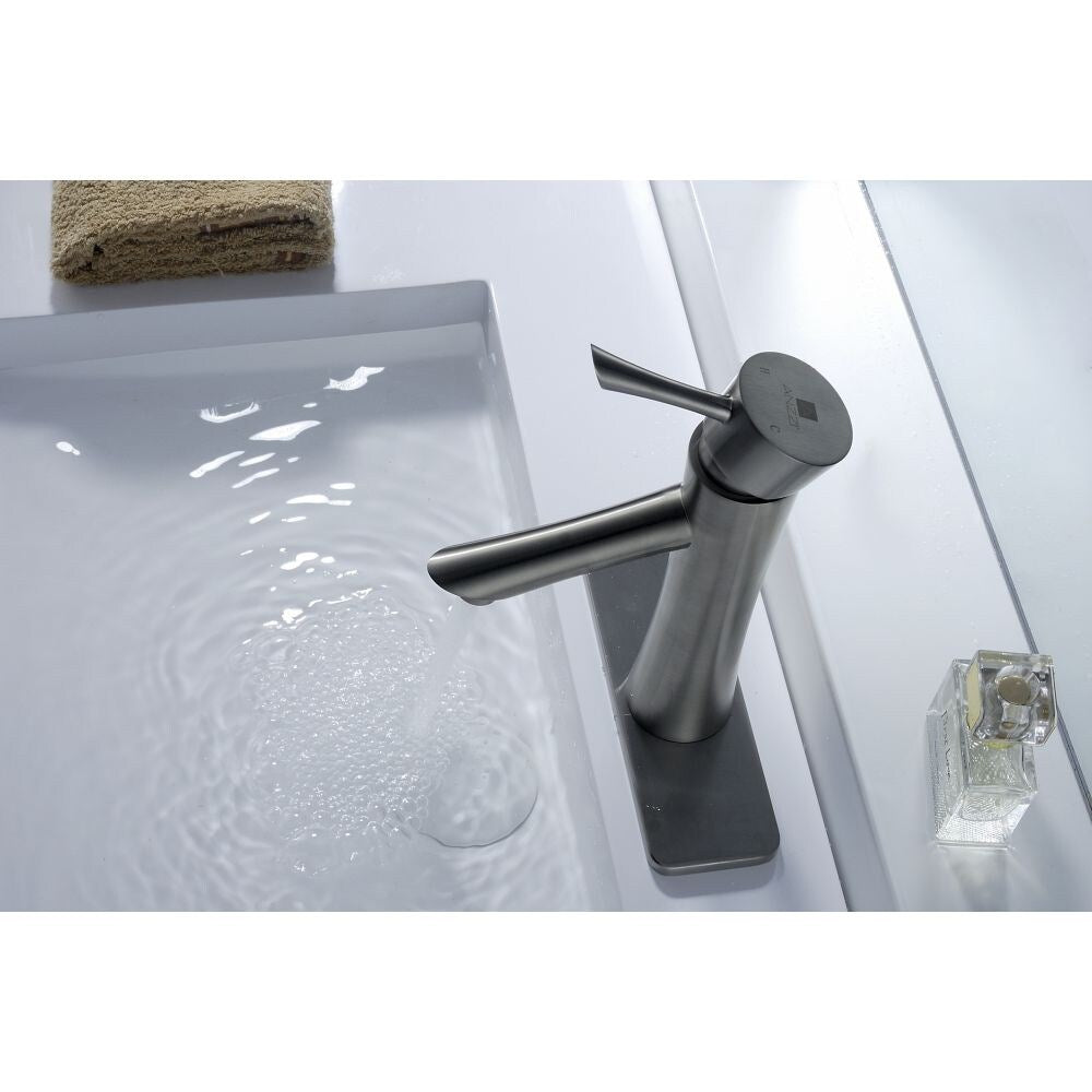 Saga Series Single Hole Single-Handle Low-Arc Bathroom Faucet in Brushed Nickel