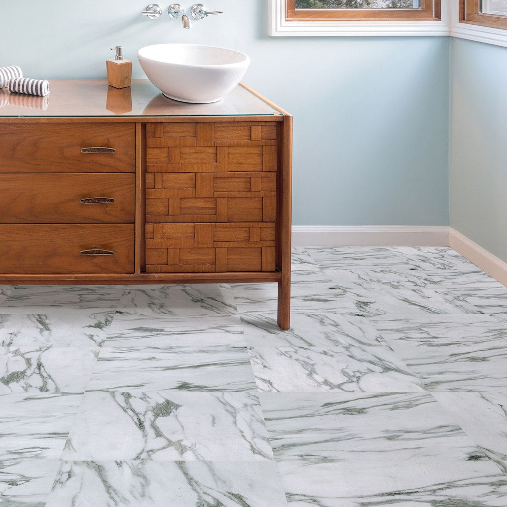 Lot de 20 carreaux de sol adhésifs Opaline