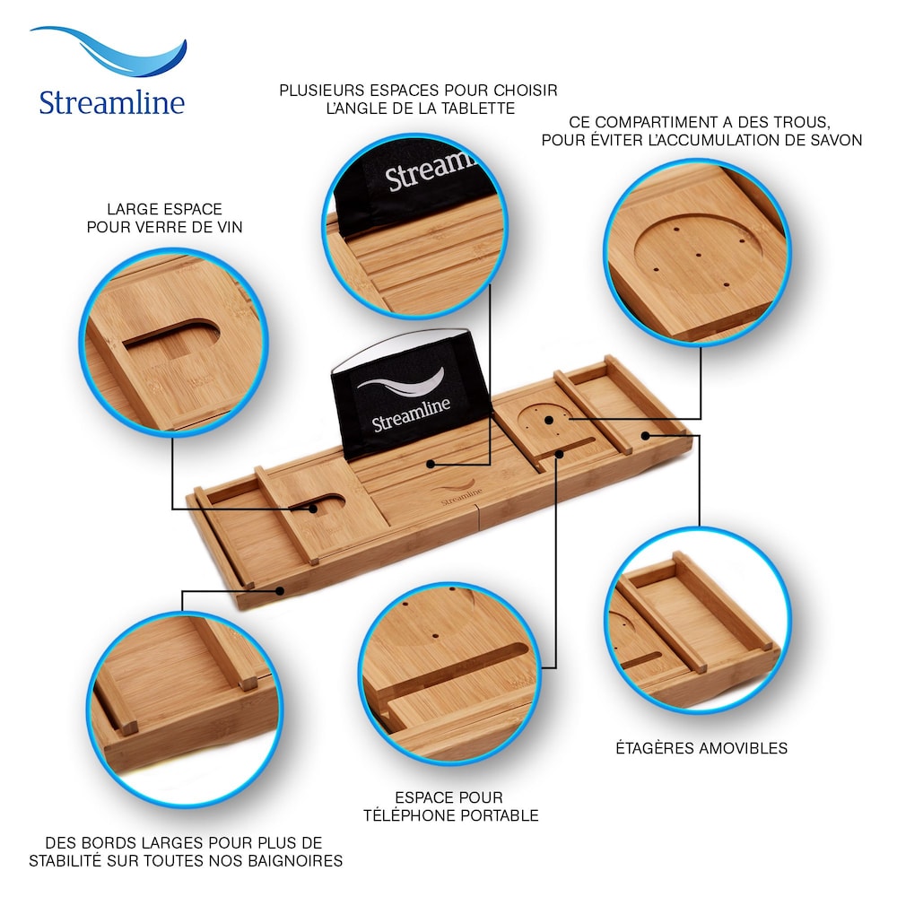 60 inch Streamline Cast Iron R5500GLD-GLD Soaking Clawfoot Tub and Tray with External Drain