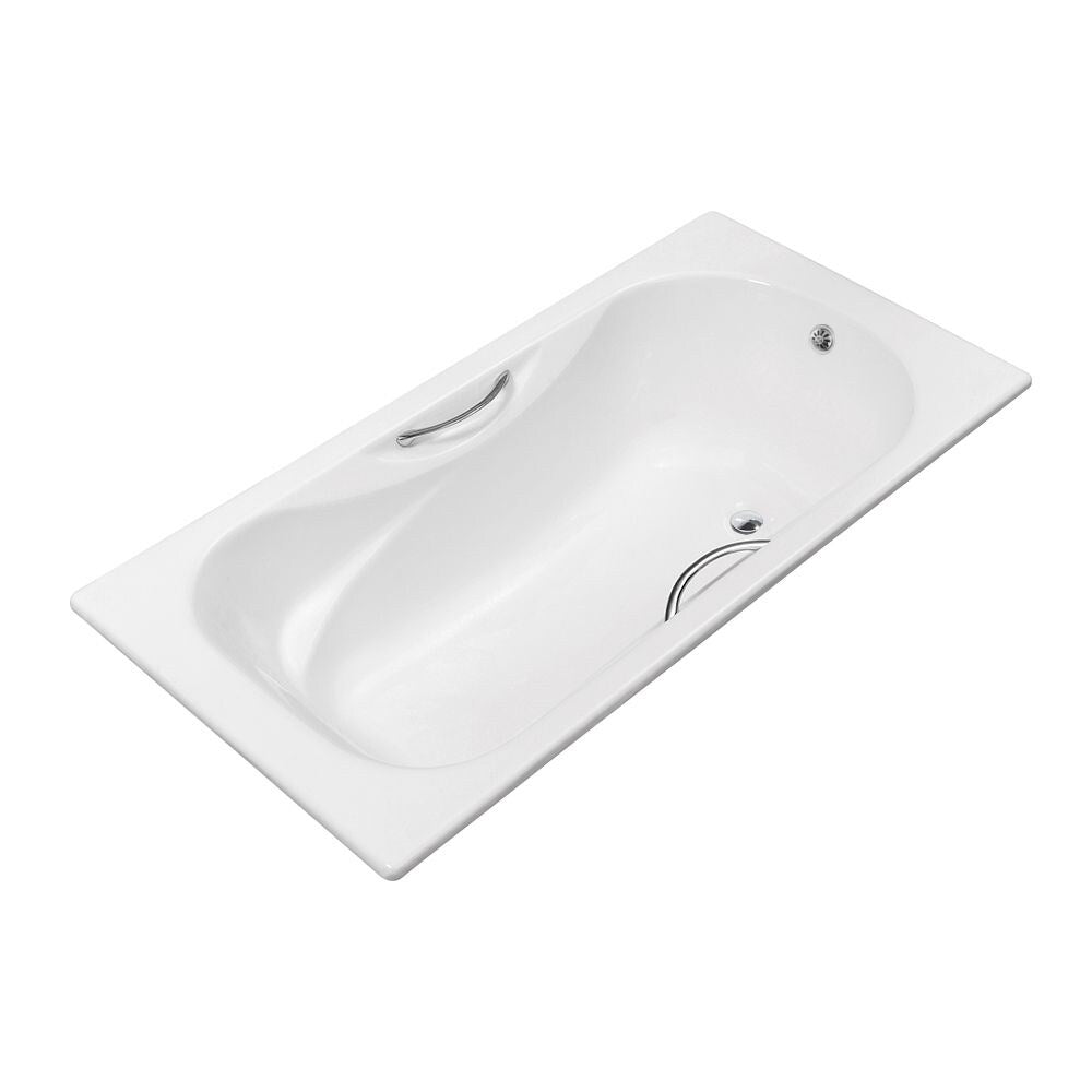 63 inch Streamline Cast Iron R5581CH Drop In Bathtub With External Drain