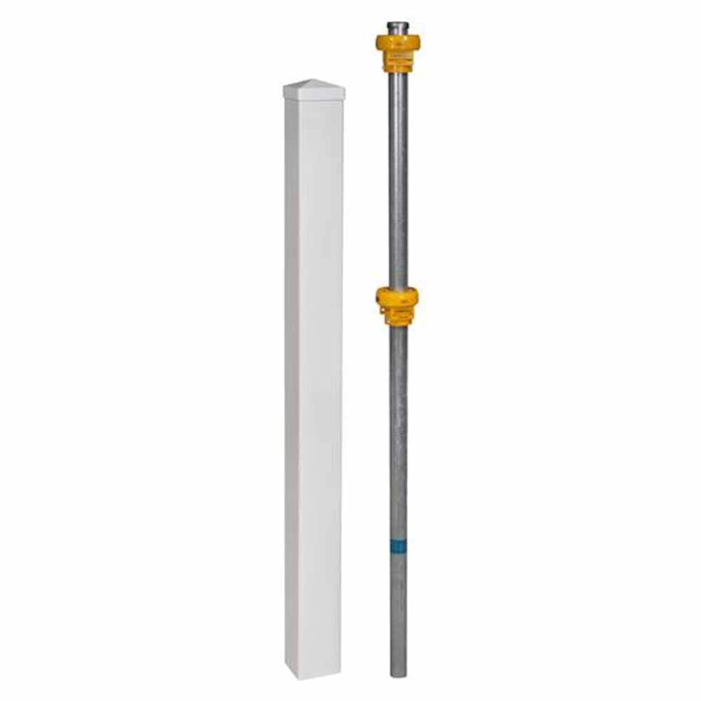 4-inch x 4-inch x 4 ft. No-Dig Vinyl Fence Post Kit