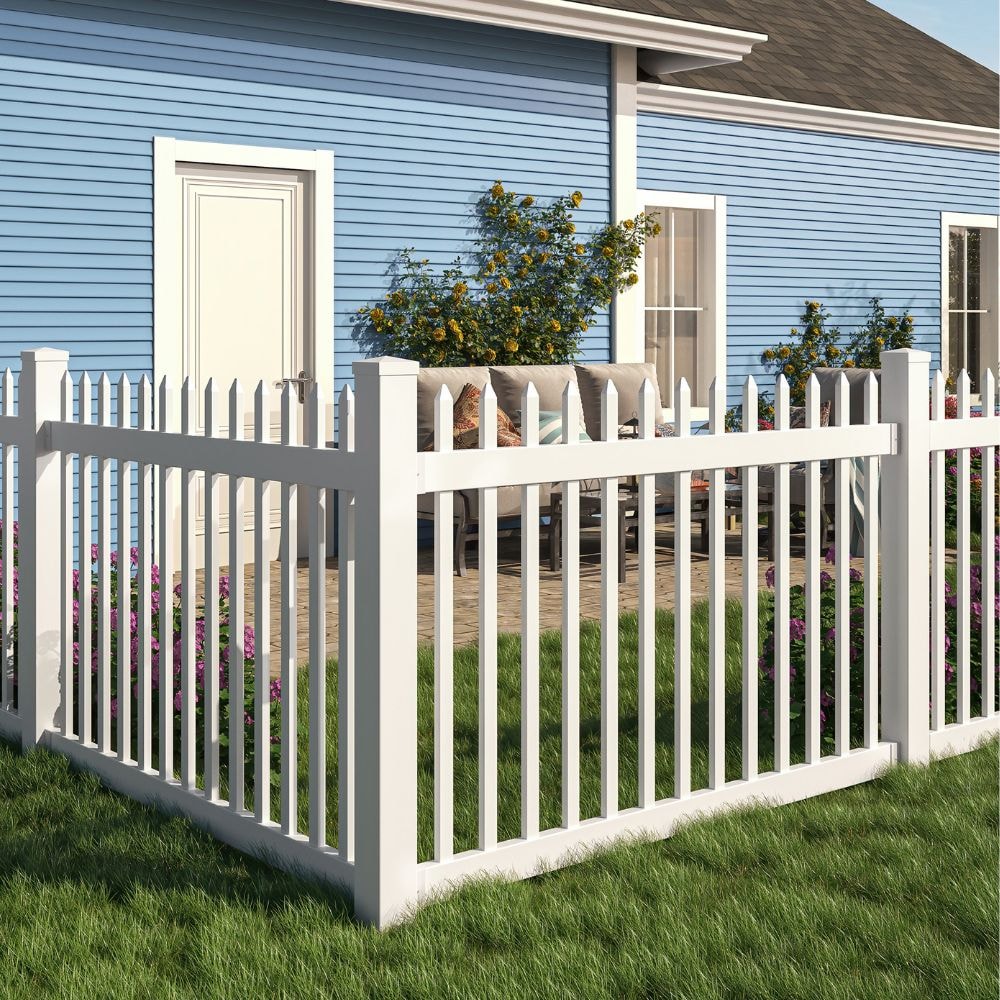 4-inch x 4-inch x 4 ft. No-Dig Vinyl Fence Post Kit
