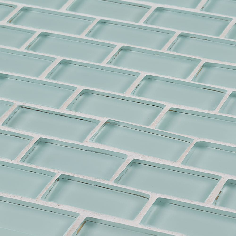 Carreaux de mosaïque en verre à emboîter Glacier Ice Brick Blue 12 po x 12 po x 8 mm