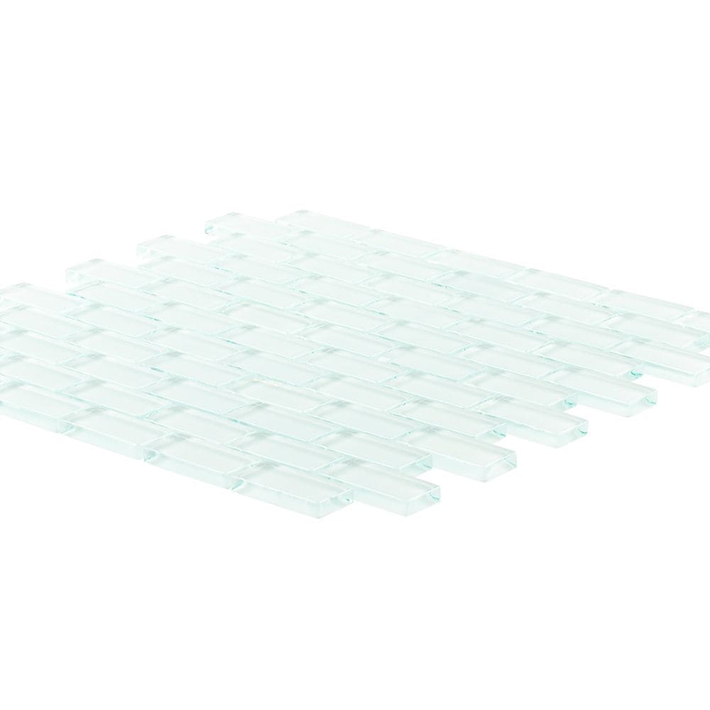 Carreaux de mosaïque en verre à emboîter Glacier Ice Brick Blue 12 po x 12 po x 8 mm