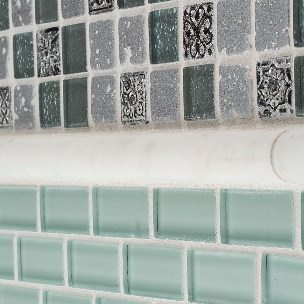 Carreaux de mosaïque en verre à emboîter Glacier Ice Brick Blue 12 po x 12 po x 8 mm
