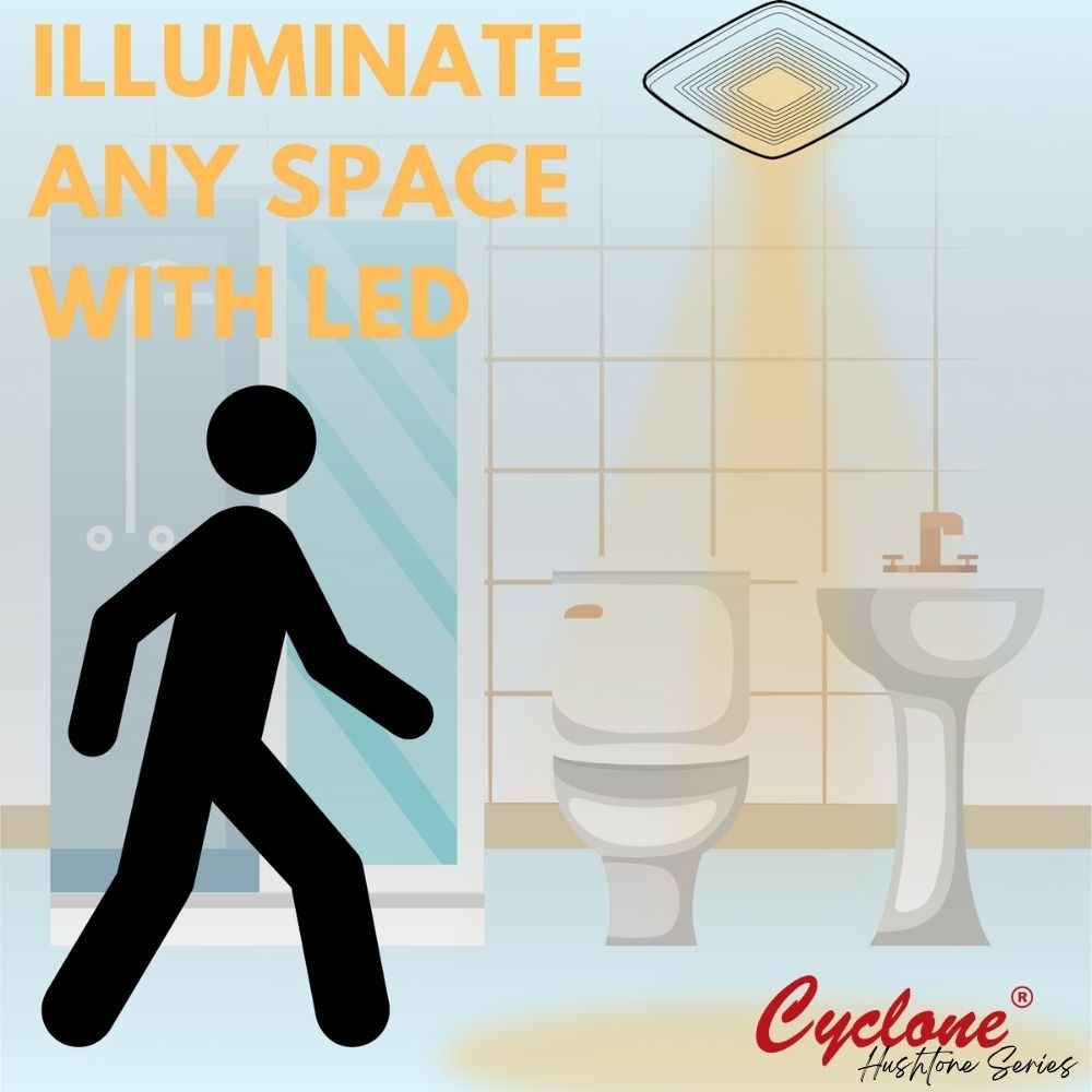 HushTone Signature 110 CFM, 0.9 Sones Ceiling Bathroom Fan with Humidity and LED Light, Energy Star*