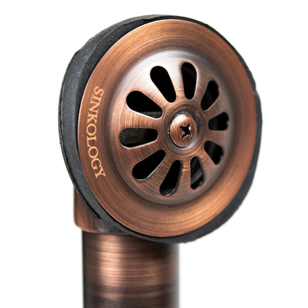 SinkSense 1.5 inch Brass Pop-Up Bathtub Drain and Overflow Kit in Antique Copper