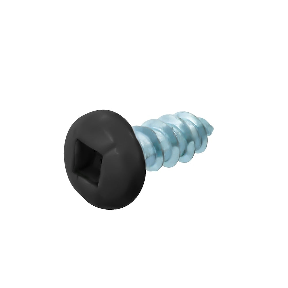 #6 x 3/8-inch Square Drive Pan Head Soffit Screws, Black, 100pcs