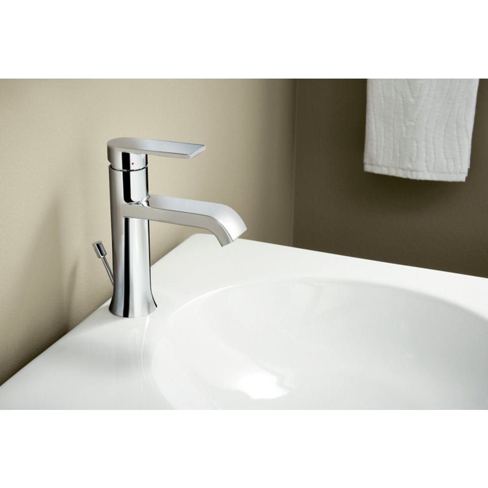 Ensemble de robinetterie pour lavabo de salle de bain Genta à poignée unique de 4 pouces avec plaque de pont, porte-serviettes à main et porte-serviettes en papier en chrome