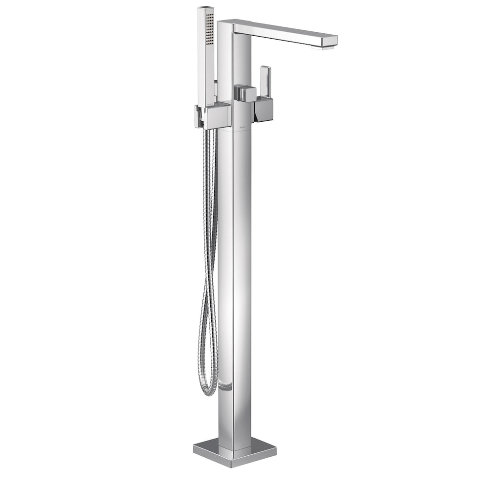 90 Degree Floor Mount/Freestanding Tub Faucet/Filler In Chrome