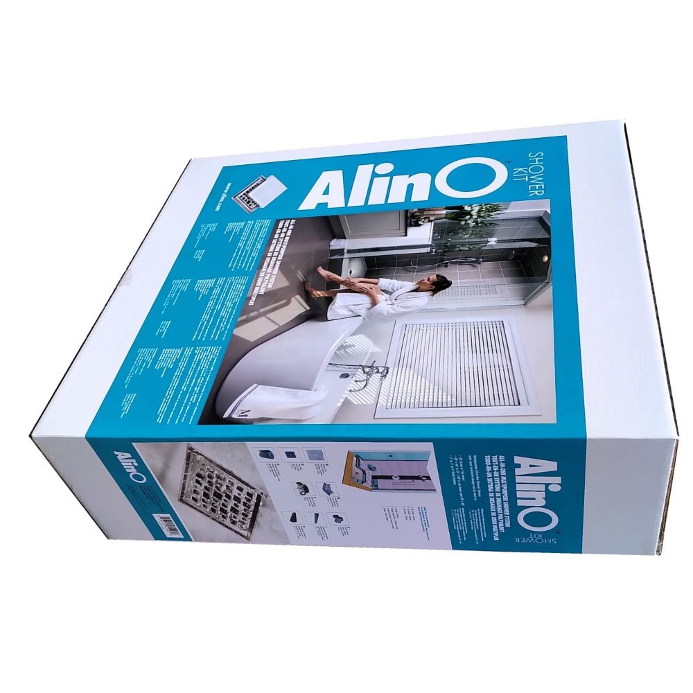 60x60-inch Square Shower Kit with ABS Center drain in Bright Clear