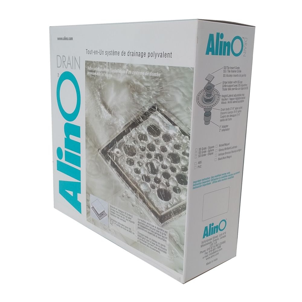 4-inches x 4-inches Square ABS Drain in Bright Clear