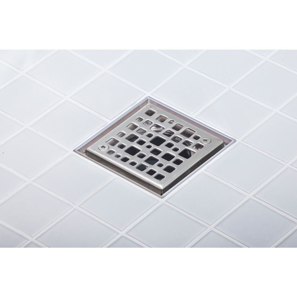 4-inches x 4-inches Square ABS Drain in Bright Clear
