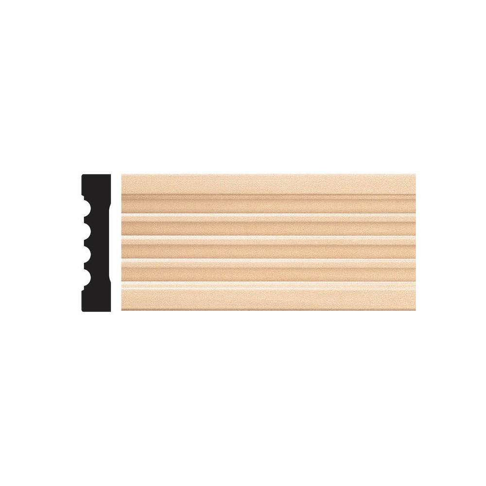 11/16-inch X 3-inch X 8-inch Basswood Fluted Casing