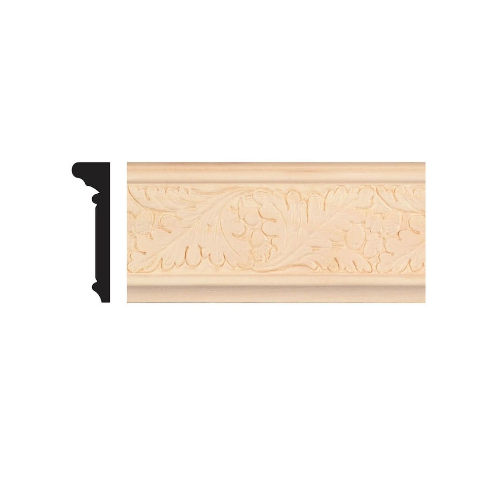 7/8-inch x 2.1/4-inch x 8-inch Unfinished Paintable Stainable Basswood Chair Rail in Tan