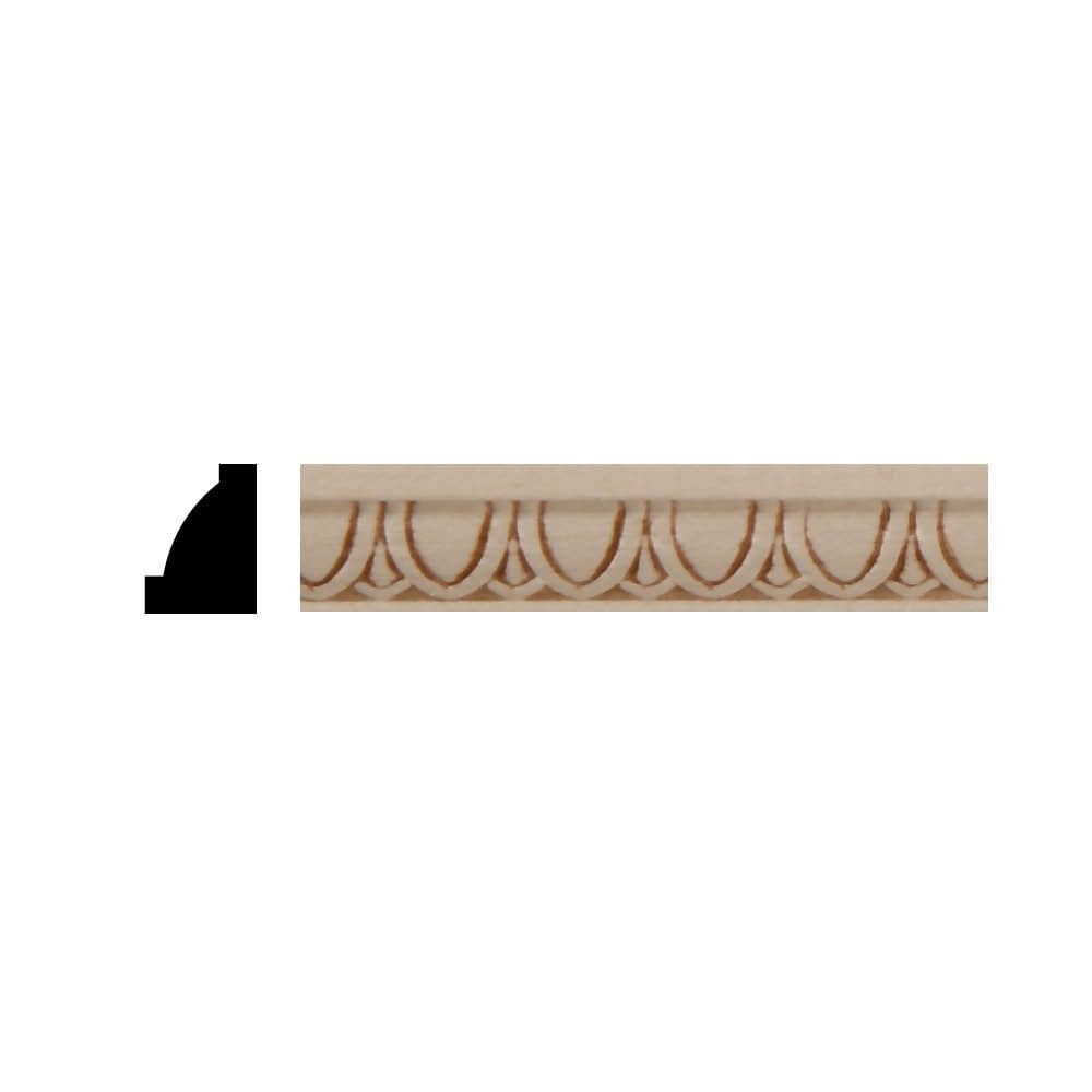 3/8-inch x 1/2-inch x 4 ft. Unfinished Paintable Hardwood Decorative Rope Pattern Moulding in Tan