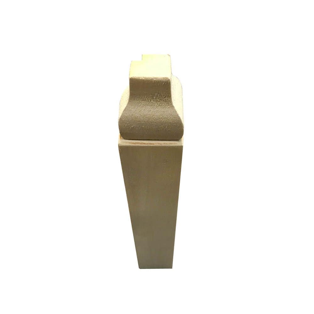 1/4-inch x 3.1/2-inch x 3.1/2-inch Unfinished Paintable Hardwood Accent Base Connectors in Tan