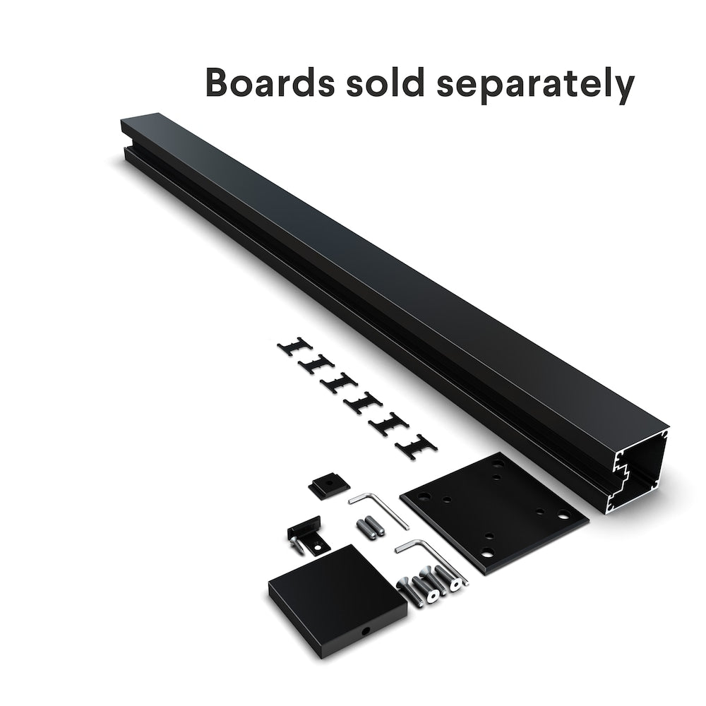 Ensemble de poteaux d'extrémité et de quincaillerie pour clôture en aluminium de 44 po, noir (kit A4)