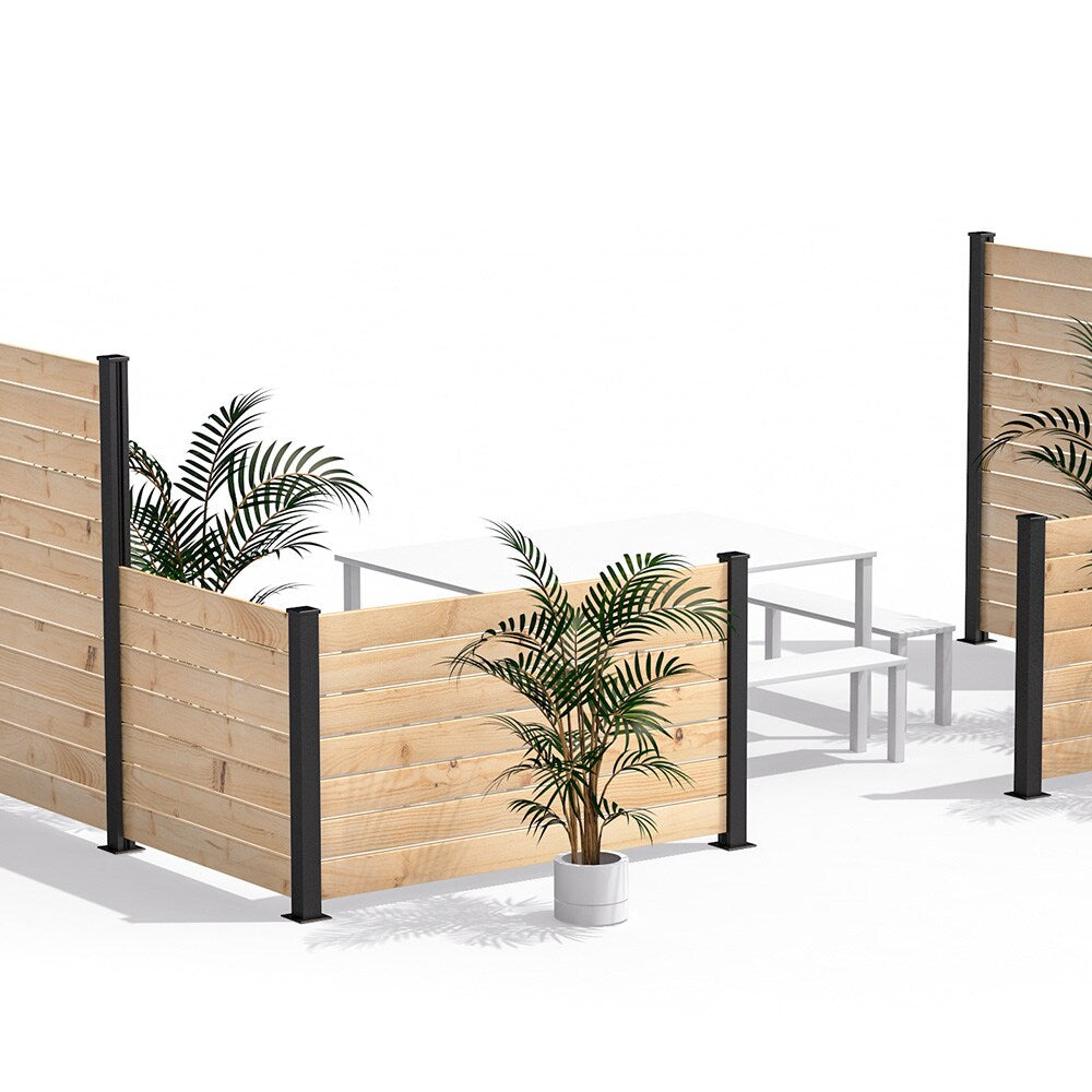 44" Aluminum Fence Corner Post & Hardware Kit Black ( Kit B4)